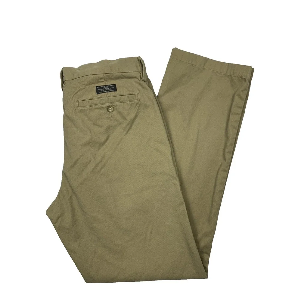 Banana Republic Gavin Chino‎ Pants Mens 32x34 Khaki Straight Casual Cotton